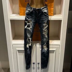 Machine Nouvelle Mode blue, distressed jeans size 5